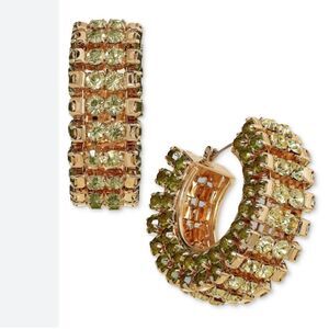 I.n.c. International Concepts Multi Row Crystal Huggie Hoop Earring NWT in packg